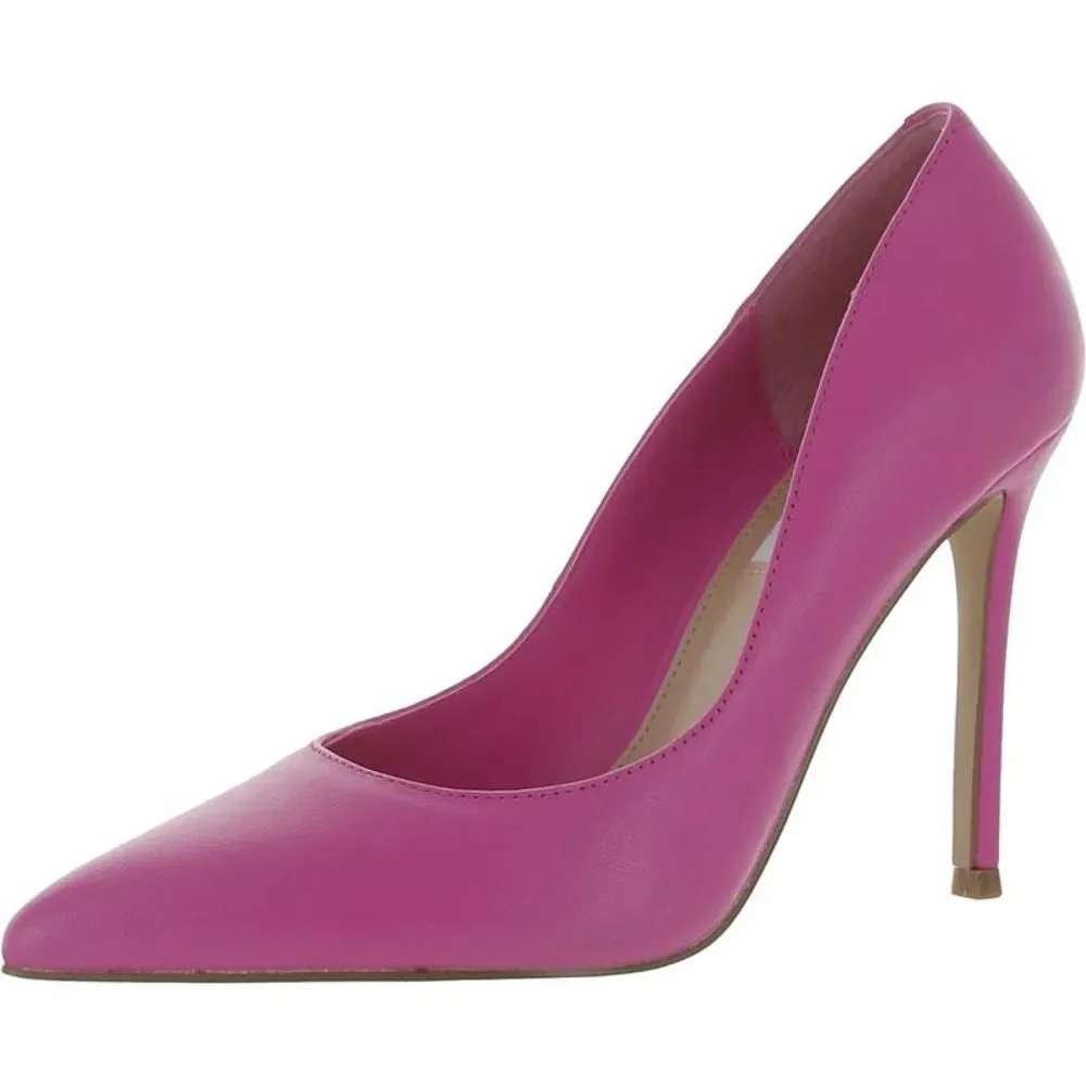 Steve Madden Womens Evelyn Pink Leather Pointed Toe Slip On Pumps Shoes NWT